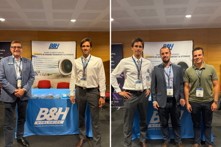 B&H Worldwide booth at AeroEngines Europe 2026 with staff and display.